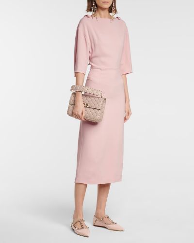 Μίντι φόρεμα Valentino ροζ