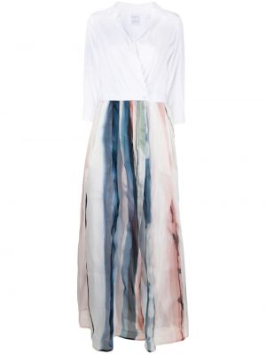 Макси рокля с принт с абстрактен десен Sara Roka бяло