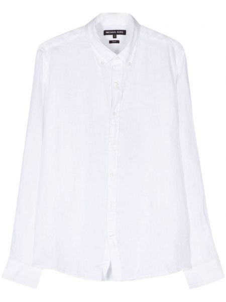 Λινό πουκάμισο Michael Kors λευκό