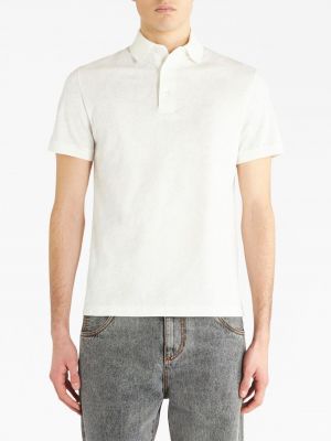 Polo krekls ar apdruku džersija ar lāsīšu rakstu Etro balts