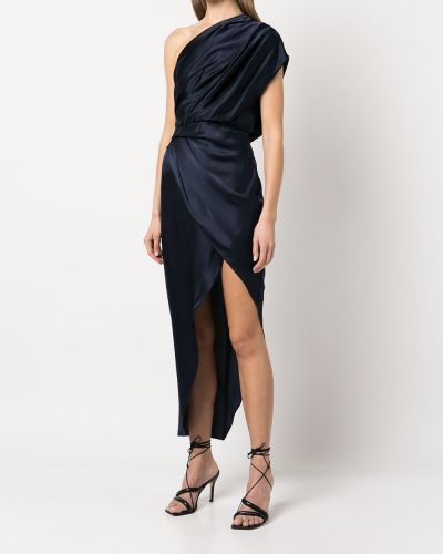 Asymetrické večerní šaty s otevřenými zády Michelle Mason modré