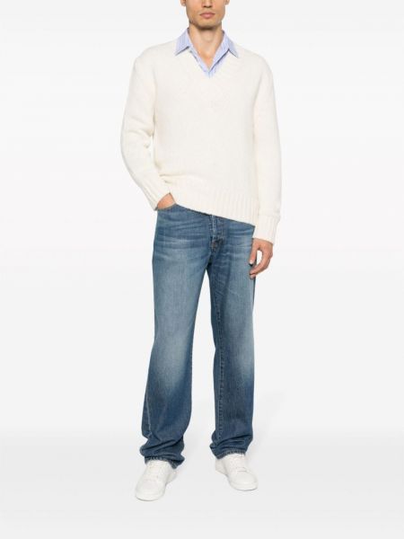 Pullover mit v-ausschnitt Lardini weiß