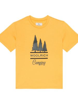 Bomull t-skjorte for gutter Woolrich Kids gul