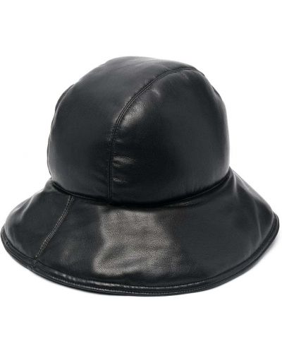 Sombrero de cuero Nanushka negro