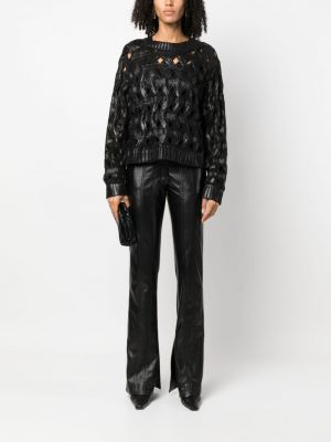Džemperis ar apaļu kakla izgriezumu Alberta Ferretti melns