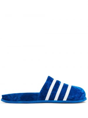 Кадифени ниски обувки Adidas синьо