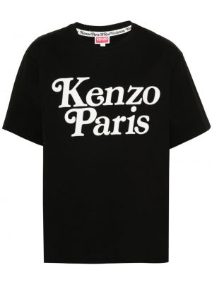 Pamut póló nyomtatás Kenzo fekete
