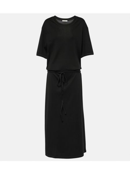 Платье-рубашка из хлопка ребристой вязки Lemaire черный