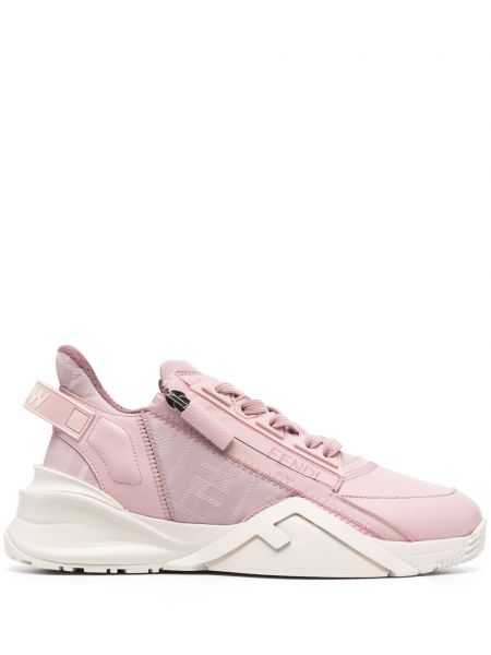 Δερμάτινα sneakers Fendi ροζ