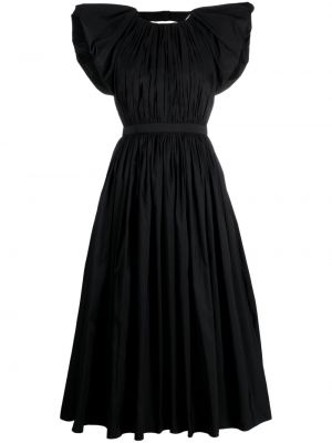 Plisované koktejlové šaty Alexander Mcqueen černé