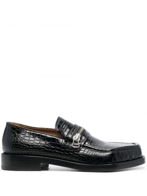 Pantofi loafer din piele cu toc cu toc jos Magliano negru