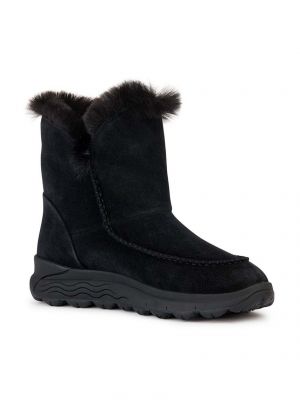 Čizme za snijeg od brušene kože Geox crna
