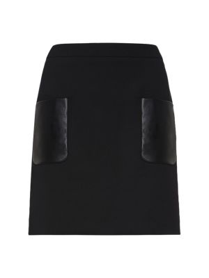 Kožená sukňa s vreckami Max Mara čierna