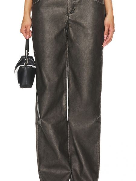 Pantalones de cuero desgastados de cuero sintético Superdown negro