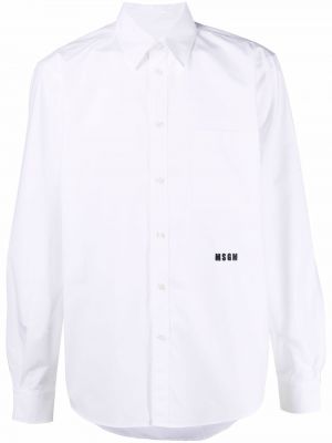 Brodert skjorte Msgm hvit