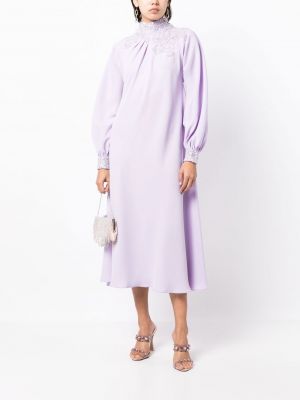 Siuvinėtas midi suknele Saiid Kobeisy violetinė