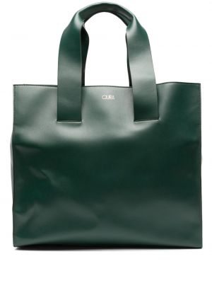 Usnjena nakupovalna torba Quira zelena