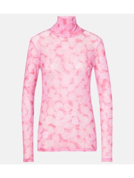 Jersey trykt lang topp Dries Van Noten rosa