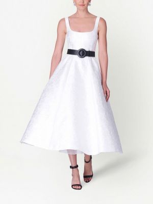 Sukienka midi żakardowa Carolina Herrera biała