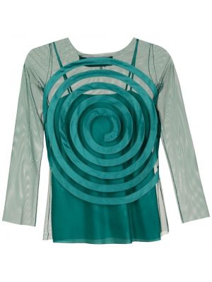 Прозрачна блуза Gloria Coelho зелено