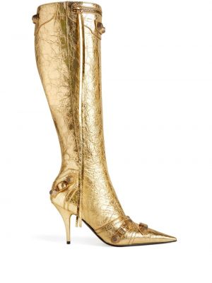 Kožené kotníkové boty Balenciaga zlaté