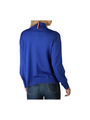 Jersey cuello alto de lana con cuello alto de tela jersey Tommy Hilfiger azul