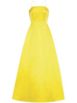 Сатенена коктейлна рокля Adam Lippes жълто