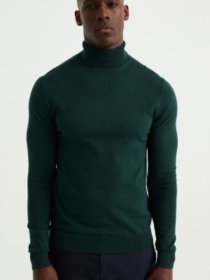 Džemperis ar augstu apkakli We Fashion zaļš