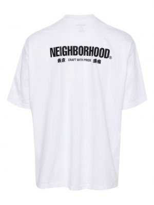Kokvilnas t-krekls ar apdruku Neighborhood balts