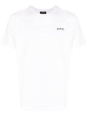 Raštuotas medvilninis marškinėliai A.p.c. balta
