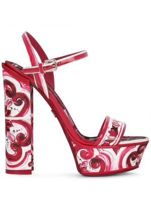 Sandále na platforme s potlačou Dolce & Gabbana