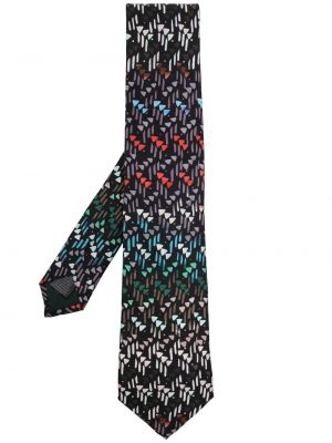 Kravata s potlačou s abstraktným vzorom Paul Smith čierna