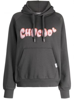 Pamučna hoodie s kapuljačom s printom Chocoolate siva