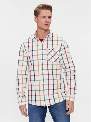 Flanelová kockovaná priliehavá rifľová košeľa Tommy Jeans