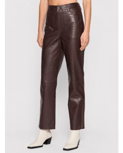 Gestuz Bőrnadrág Sally 10905552 Barna Regular Fit
