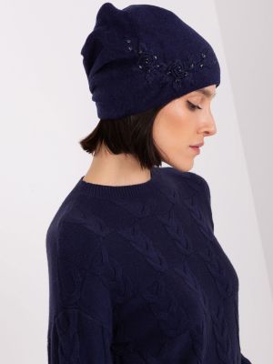 Dzianinowa czapka Fashionhunters niebieska