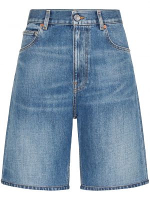 Shorts en jean taille haute Valentino Garavani bleu