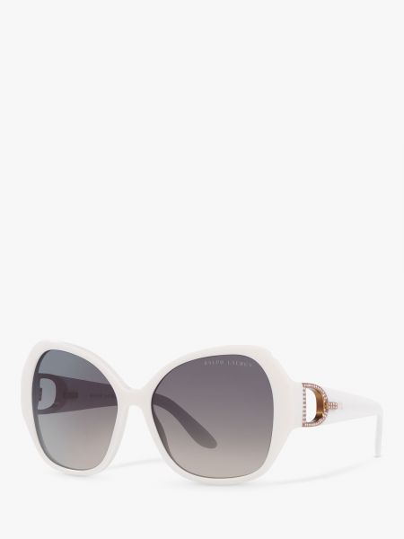 Женские солнцезащитные очки-бабочки Ralph Lauren блестящий белый/серый с градиентом