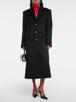 Vilnonis paltas oversize Alessandra Rich juoda