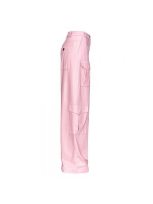 Spodnie skórzane Pinko różowe