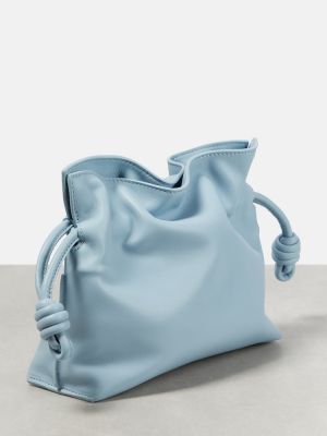 Kožená listová kabelka Loewe modrá