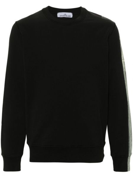 Gestreifter sweatshirt mit print Stone Island schwarz