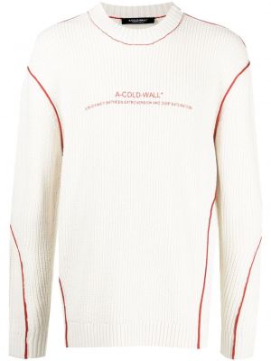 Pullover mit stickerei A-cold-wall* weiß