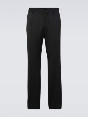 Vlněné rovné kalhoty Dolce&gabbana černé