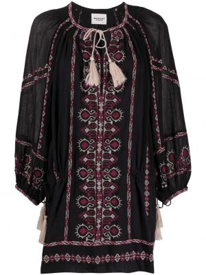 Pamučna haljina s vezom Marant Etoile crna