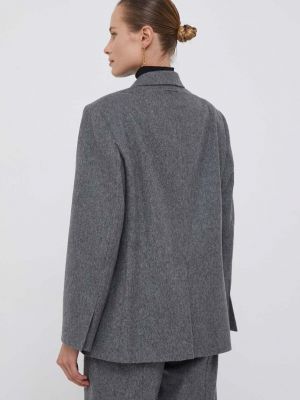 Vlněná bunda Calvin Klein šedá
