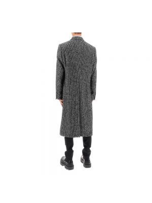 Abrigo de lana pata de gallo Dolce & Gabbana negro