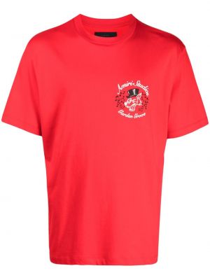 Kokvilnas t-krekls ar apdruku Amiri sarkans