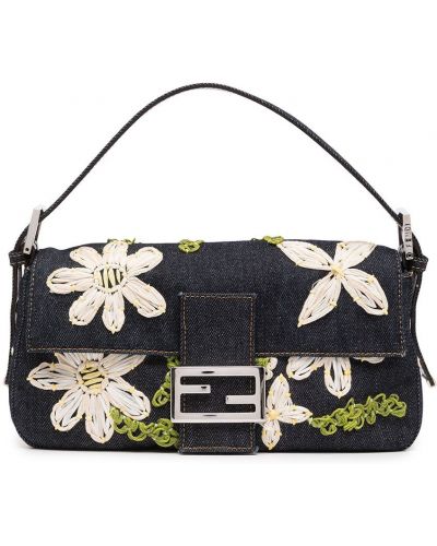 Bolso clutch con bordado de flores Fendi Pre-owned