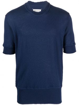 Pletena raztrgana majica Maison Margiela modra
